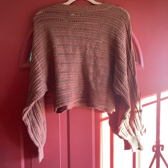 American Eagle Outfitters Warm Brown Cropped Sweater - Picture 5 of 7
